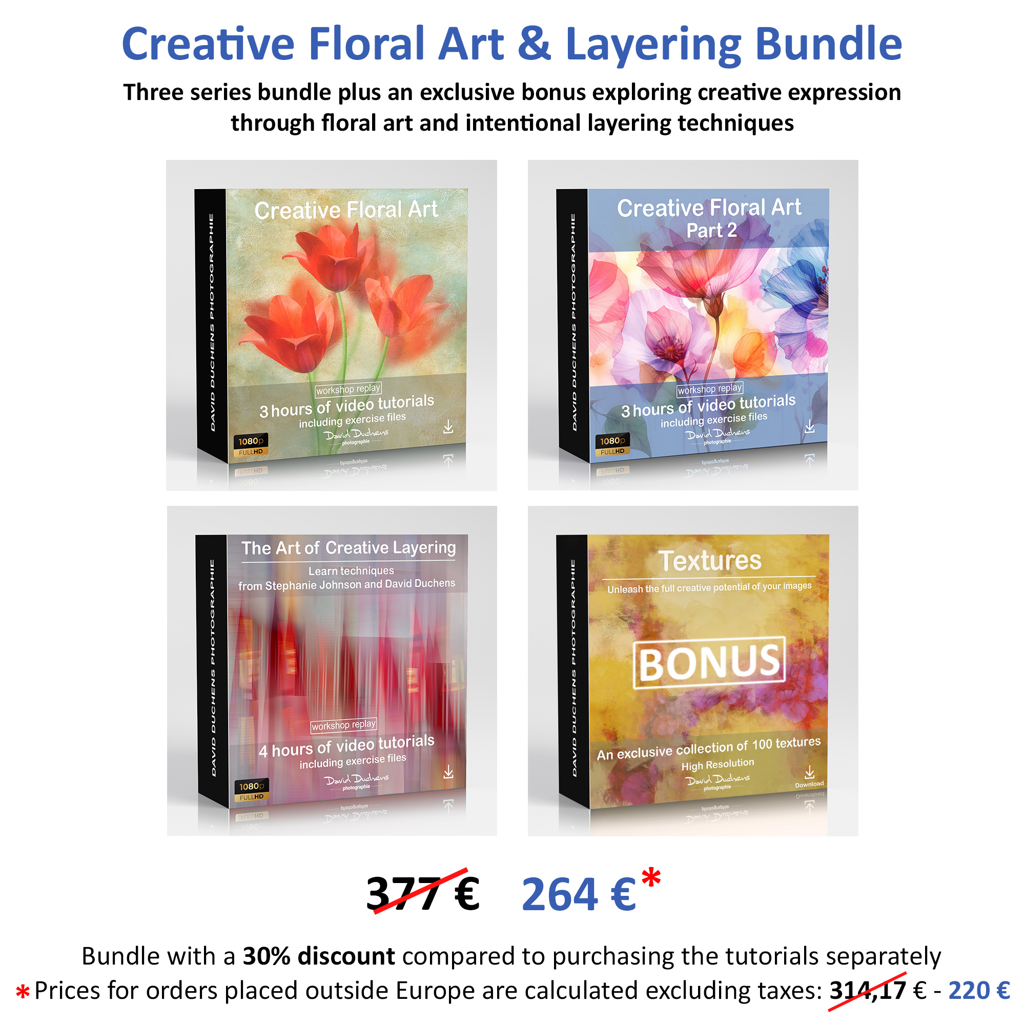 Creative Floral Art and Layering bundle + 100 textures bonus